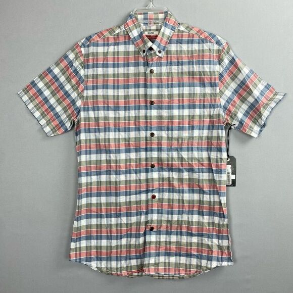 Katin Short Sleeve Plaid Button Down Shirt Size Small - Picture 1 of 7